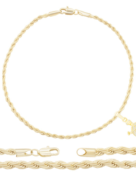 Rope Anklet Turtle Pendant Jewelry Set