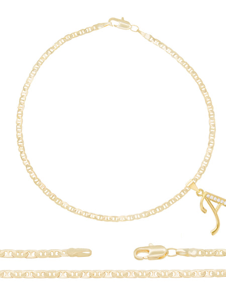 Initial Pendant Anklet Set