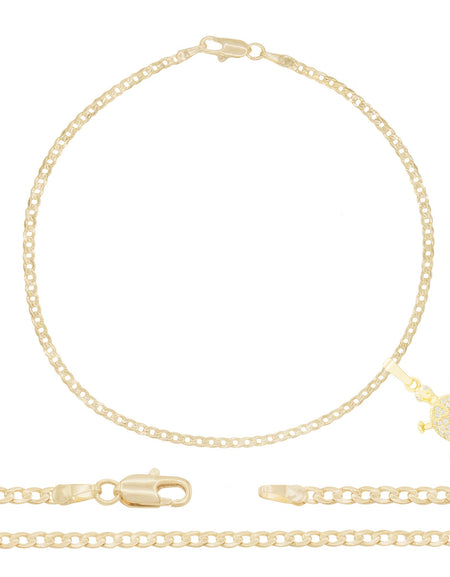 Turtle Pendant Curb Anklet Set