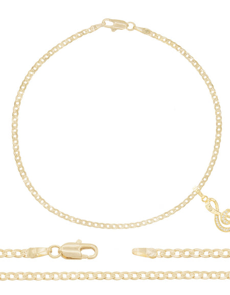 Music Note Pendant Curb Anklet Set