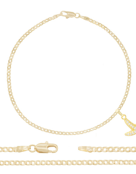 Starfish Pendant Curb Anklet Set