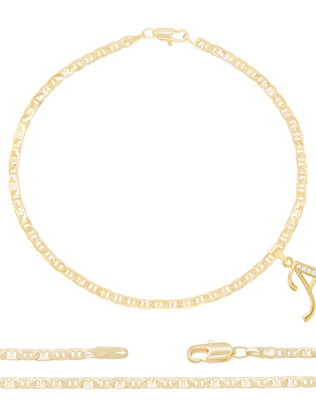 Initial Pendant Anklet Set