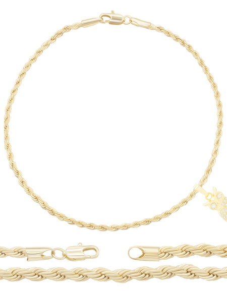 Rope Anklet Owl Pendant Jewelry Set