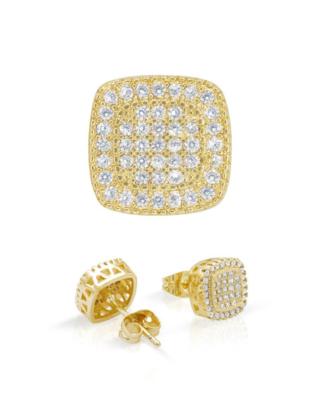 14K gold Filled CZ Square Stud Earrings