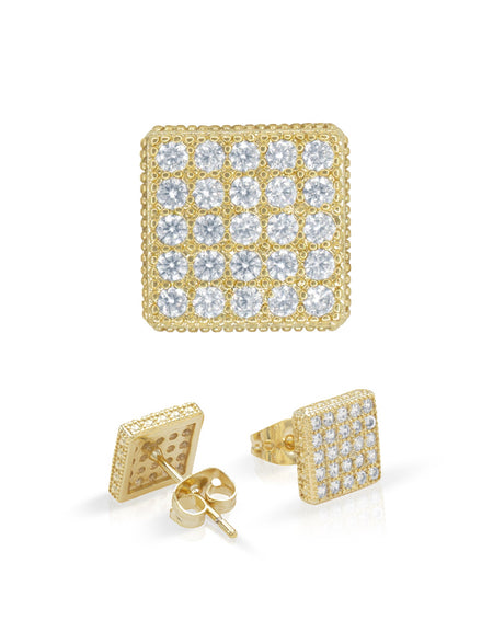 14K gold Filled CZ Square Stud Earrings