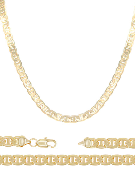 14K Gold Filled Mariner Chain Necklace 24" 6.8 mm