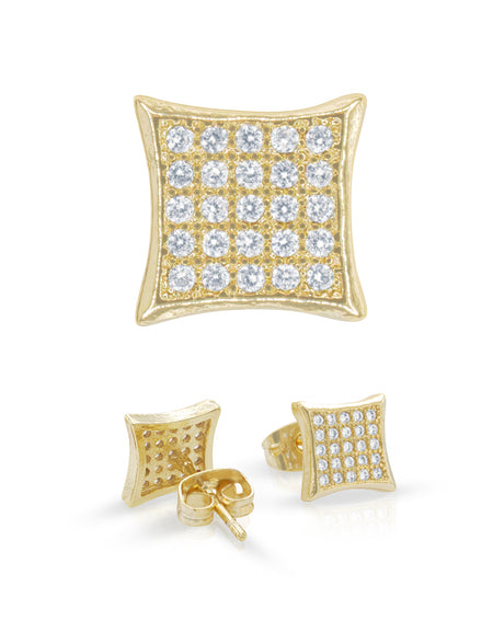 14K gold Filled CZ Square Stud Earrings