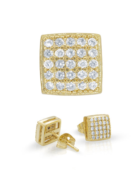 14K gold Filled CZ Square Stud Earrings