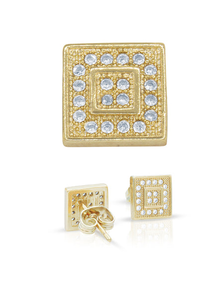 14K gold Filled CZ Square Stud Earrings