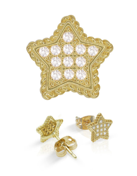 14K gold Filled CZ Star Stud Earrings
