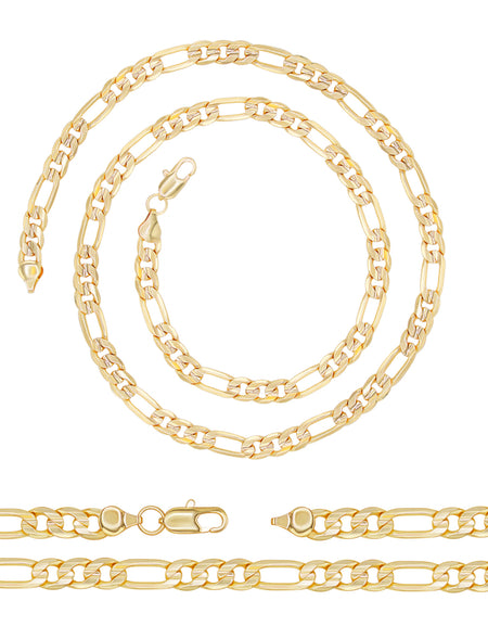 14K Gold Filled Figaro Chain Necklace 24"