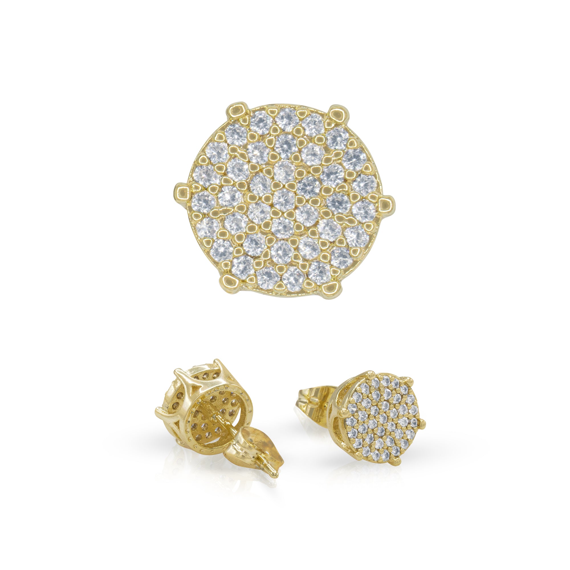 14K gold Filled CZ Round Stud Earrings