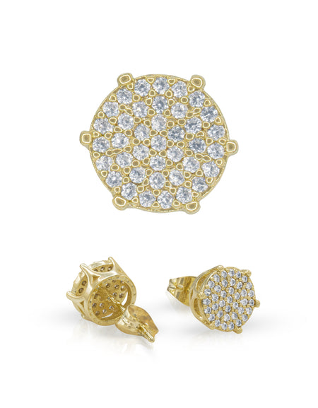14K gold Filled CZ Round Stud Earrings