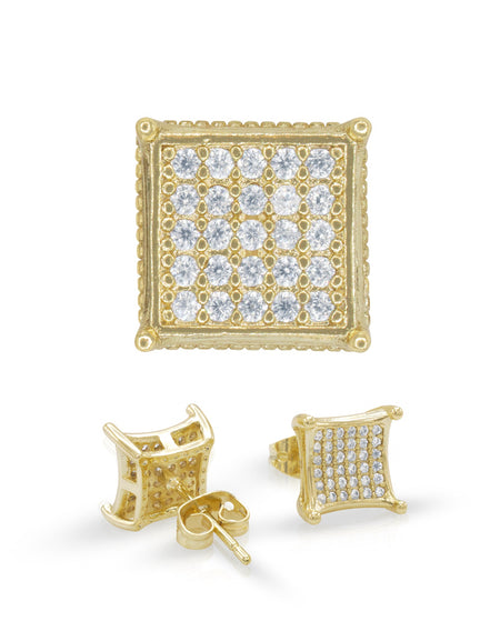 14K gold Filled CZ Square Stud Earrings