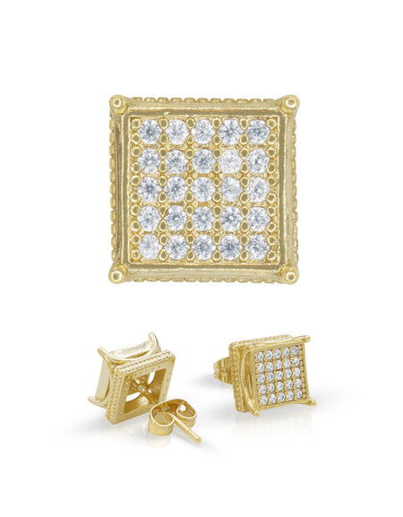 14K gold Filled CZ Square Stud Earrings