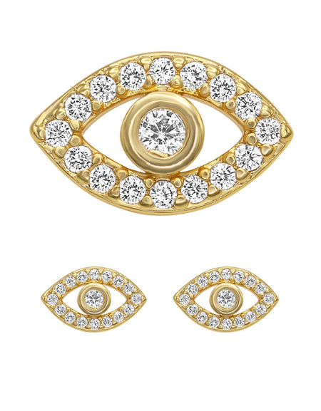 14K gold Filled CZ Religious Stud Earrings