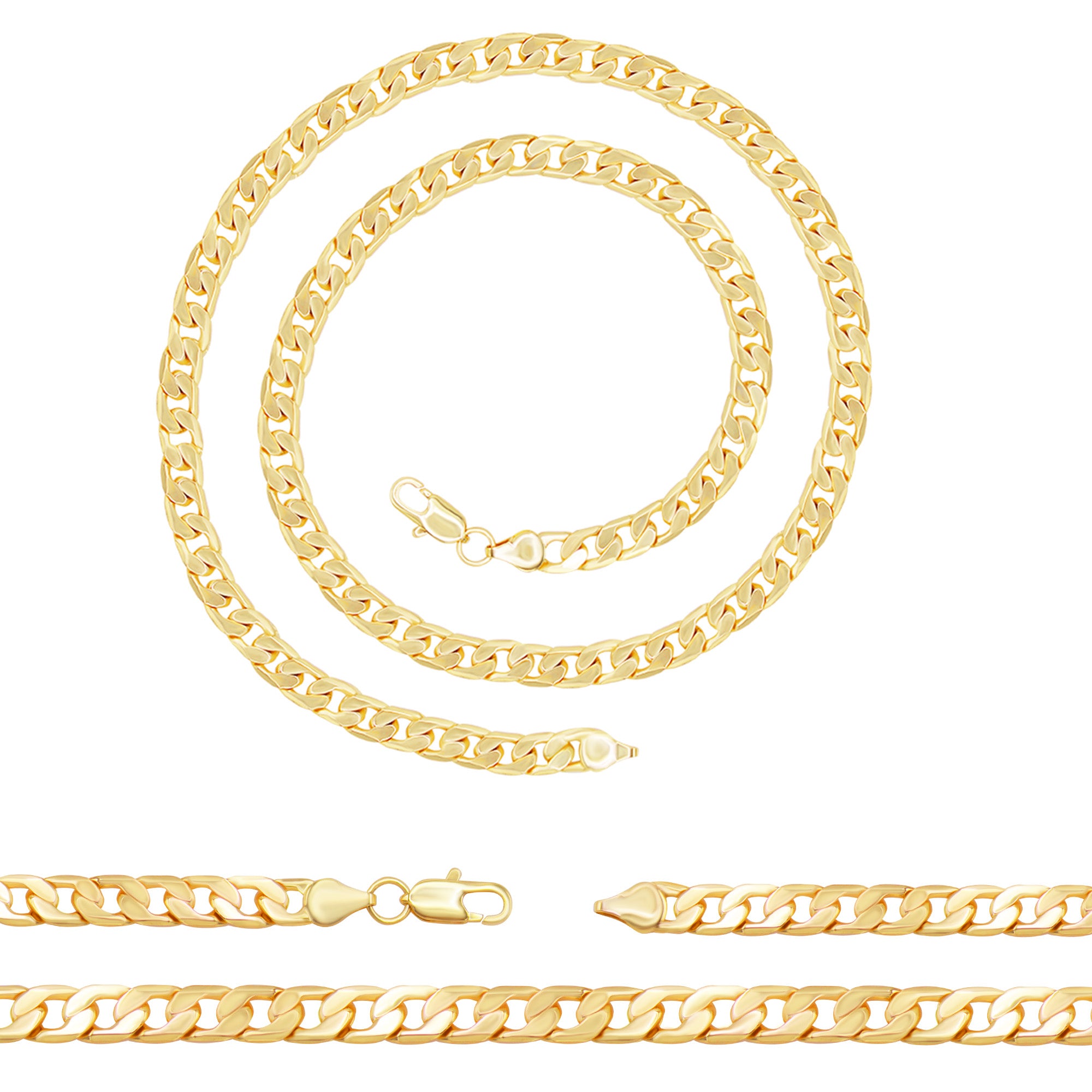 Cuban Link 14K Gold Filled Necklace 24" For Men