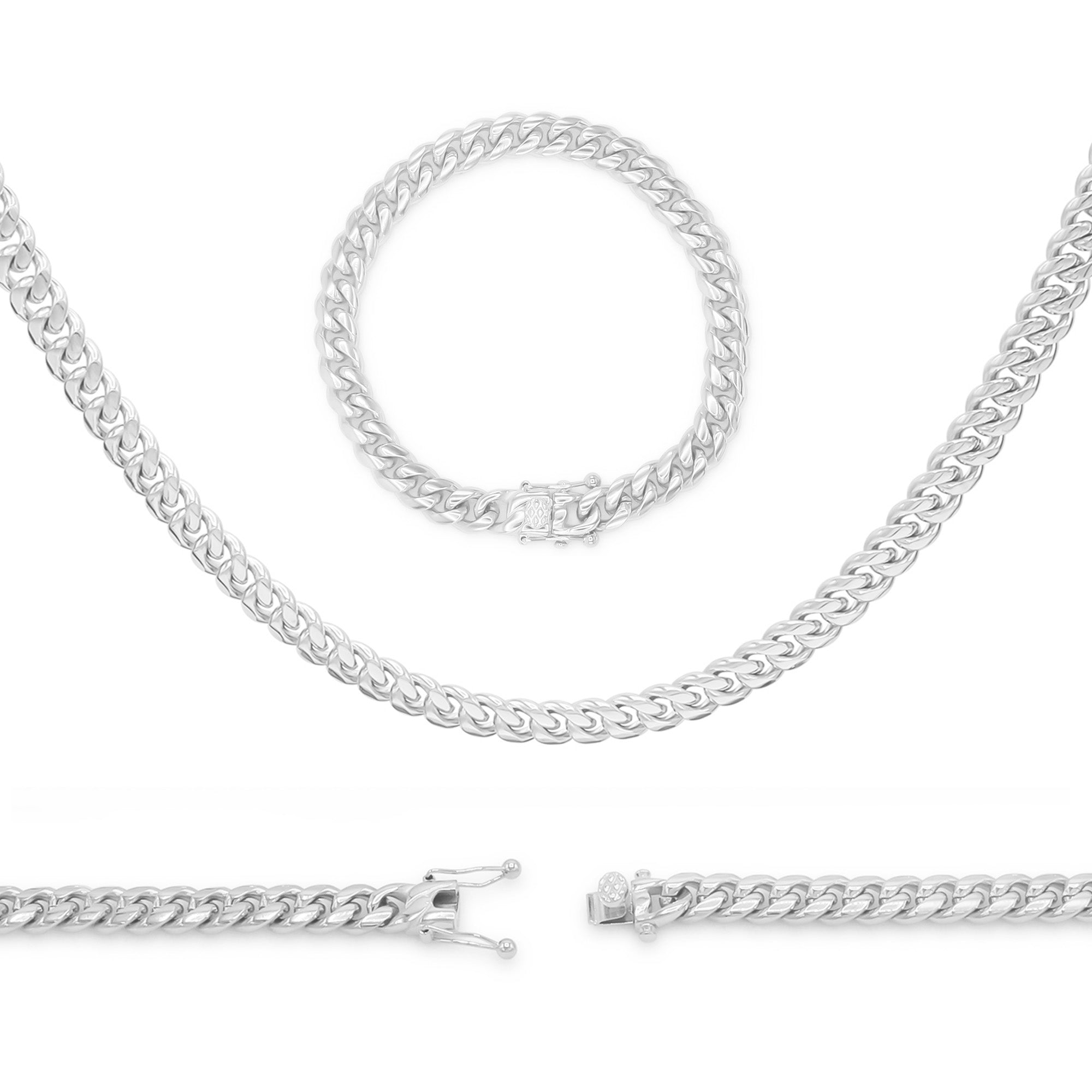 Buy Necklace for Men Cuban Link Chain Polishing Silver Stainless Steel Curb  Link Chain Necklace Men's Necklace Jewelry, 16-40