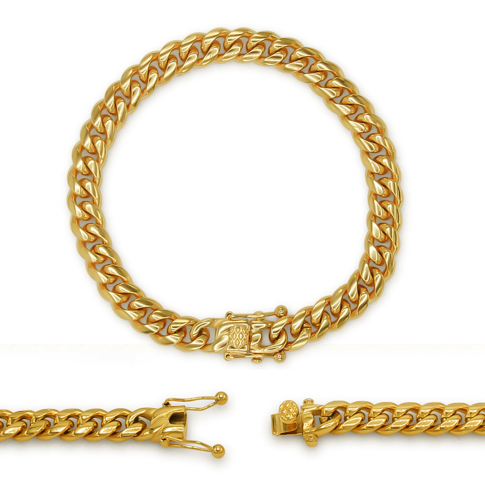 Men's 11.3mm Curb Chain Bracelet in 10K Gold - 9