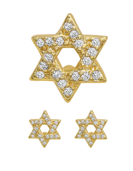 14K gold Filled CZ Religious Stud Earrings