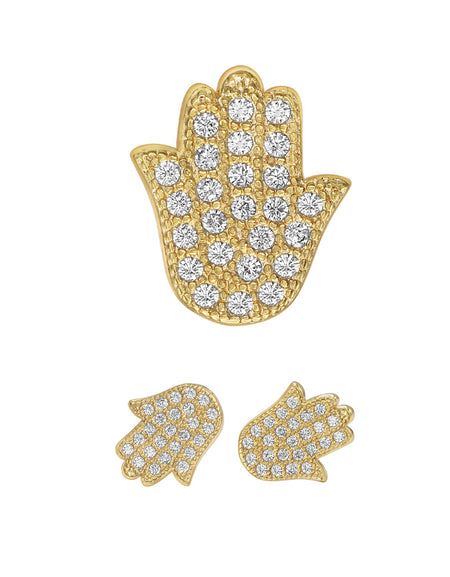 14K gold Filled CZ Religious Stud Earrings