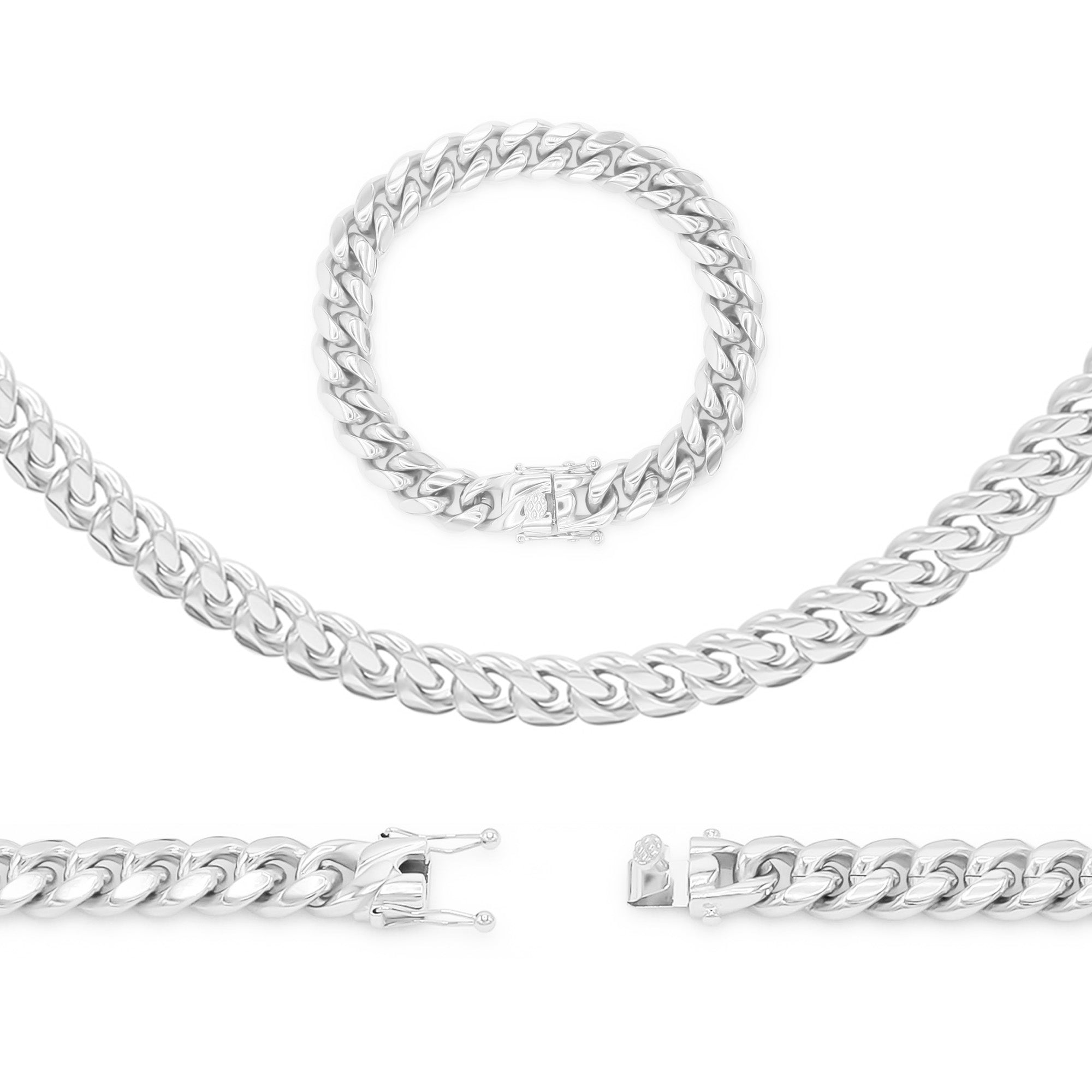 Silver Cuban Link Chain Necklace 30