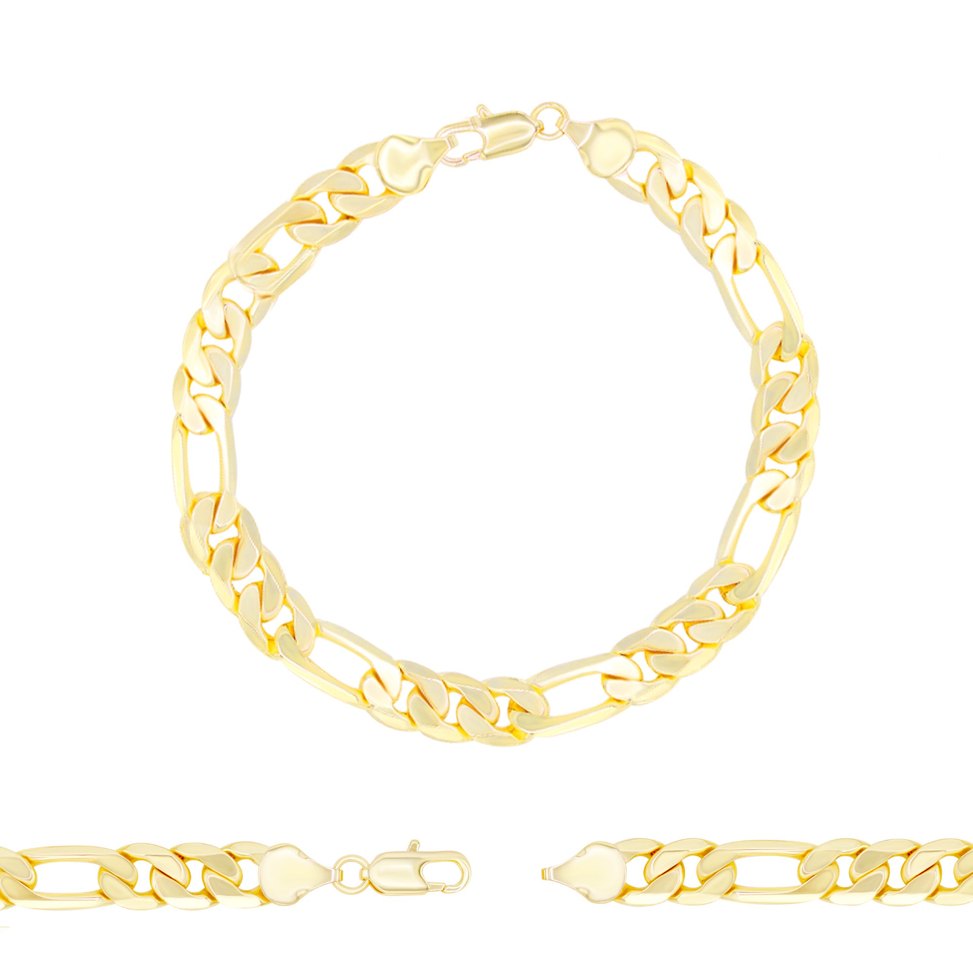 Italian Gold Men's Figaro Chain Bracelet in 10k Gold - Macy's