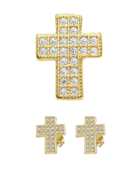 14K gold Filled CZ Religious Stud Earrings