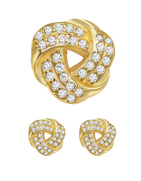 14K gold Filled CZ Religious Stud Earrings