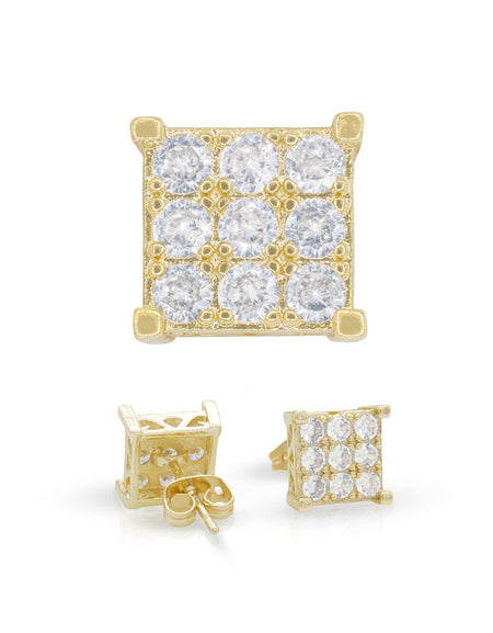 14K gold Filled CZ Square Stud Earrings