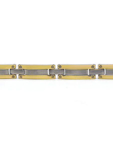 Decorative Men’s Stainless Steel Bracelet Fashion Wrist Band (Silver/Gold)