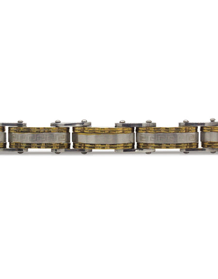 Decorative Men’s Stainless Steel Bracelet Fashion Wrist Band (Silver/Gold)