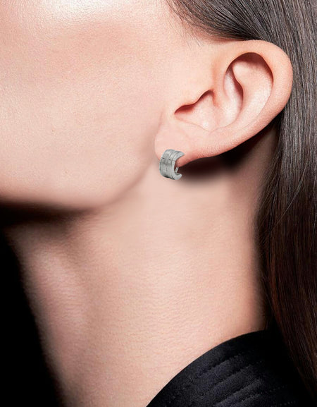 Wide Huggie Hoop Stainless Steel Earrings