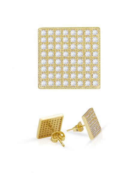 14K gold Filled CZ Square Stud Earrings
