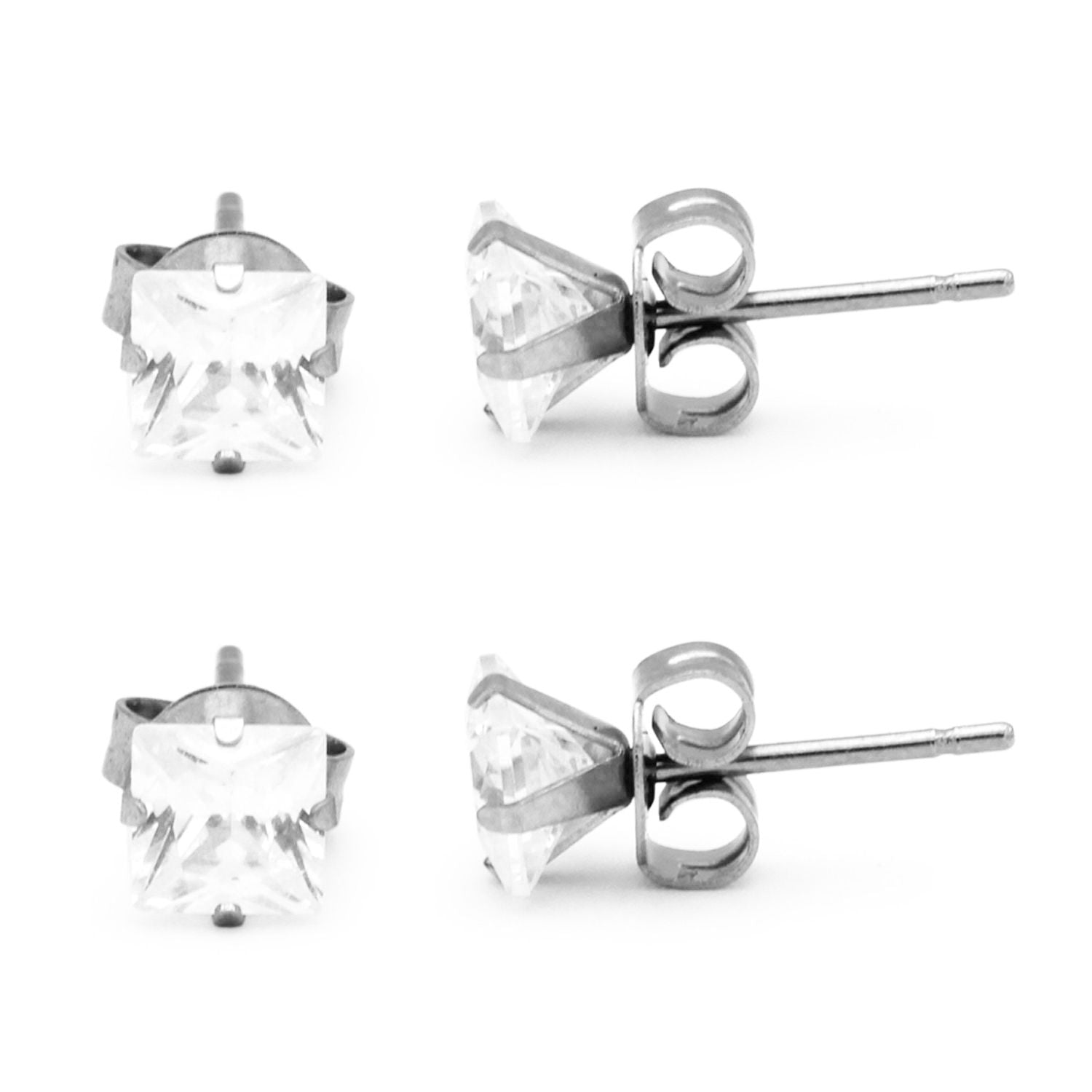 Silver Treasures Stud 3 Pair Crystal Earring Set | CoolSprings Galleria