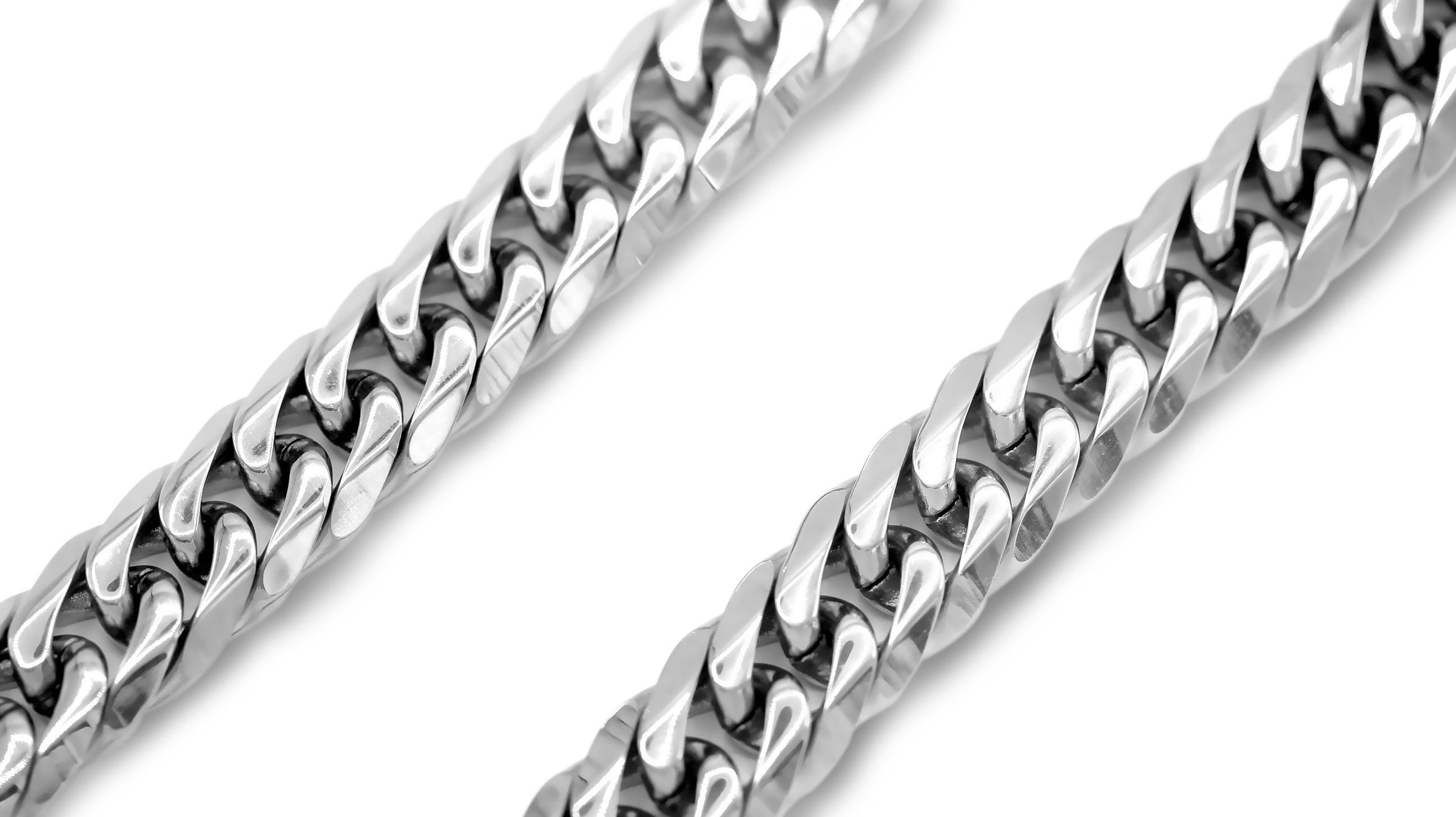 Miami Cuban Link Silver Necklace Double Link