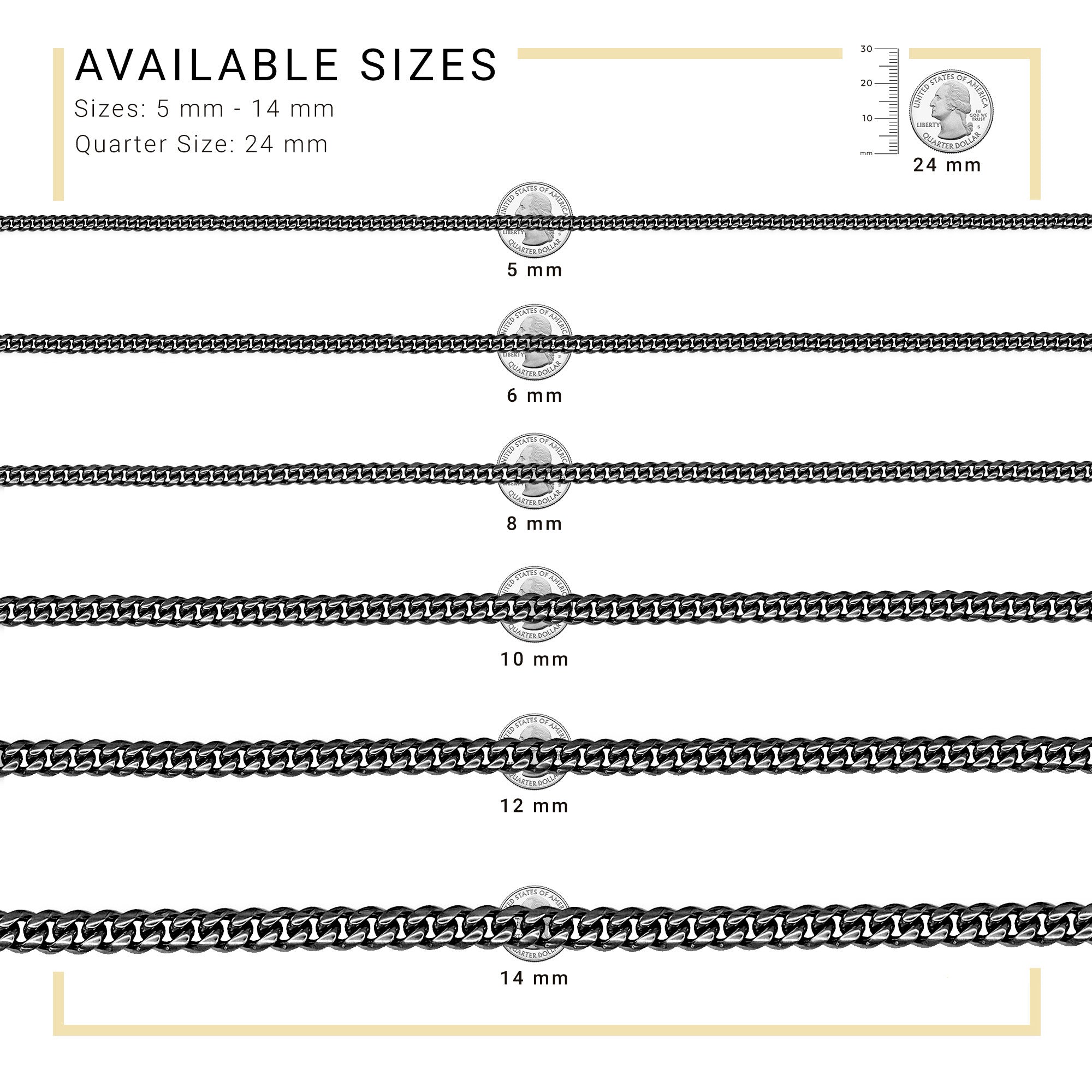 Black Cuban Link Chain Necklace 30" Bracelet 8.5" Stainless Steel Set For Men