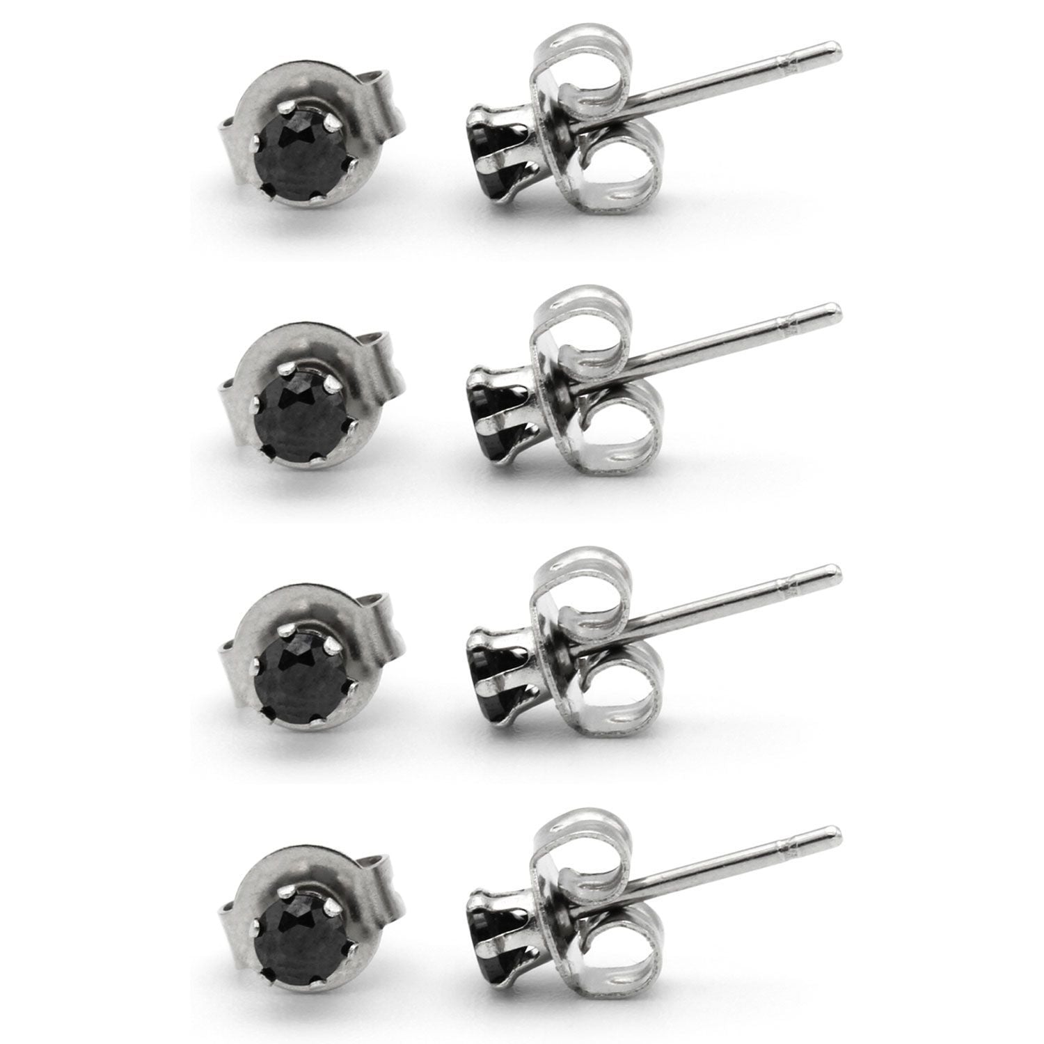 Vera Wang Men Black Spinel and 1/4 CT. T.W. Black Diamond Stud Earrings in  Sterling Silver with Black Rhodium | Zales