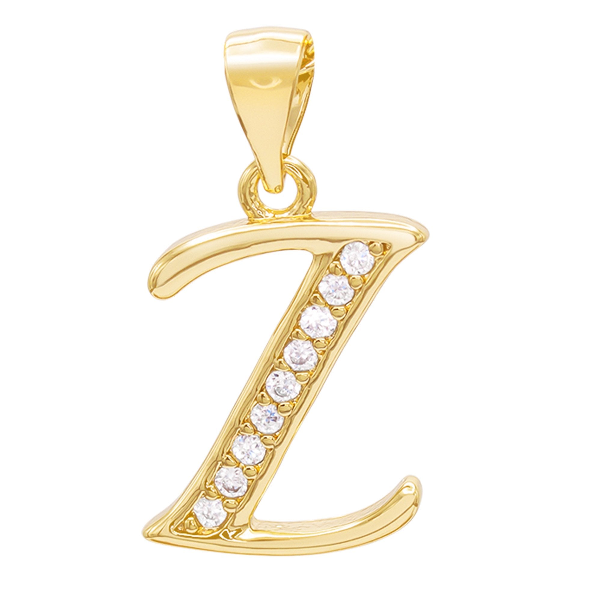 Alphabet A-Z Initial Letter CZ Pendant 14K Gold Filled Box Chain Set 18" 20" 24" Women Necklace Set