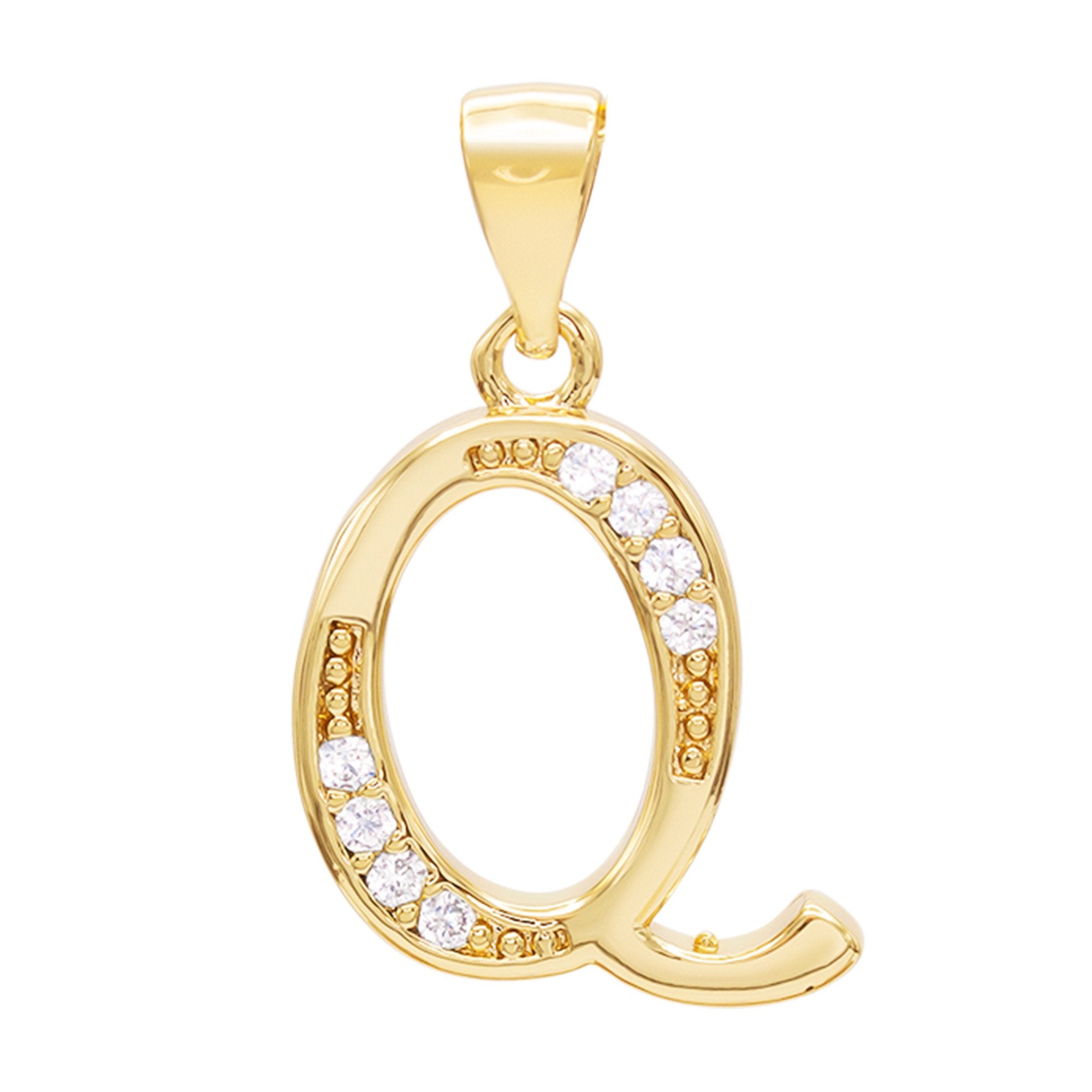 High Quality Women Initial Letter Necklace Gold Charm Pendant