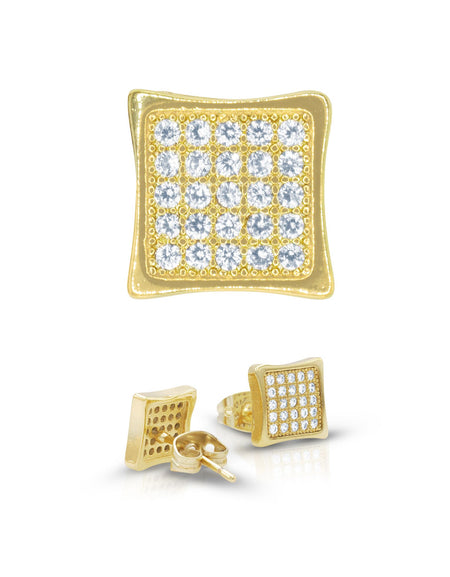 14K gold Filled CZ Square Stud Earrings