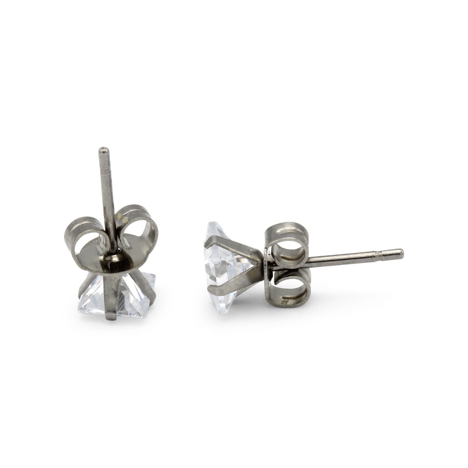 cubic zirconia black stud earrings