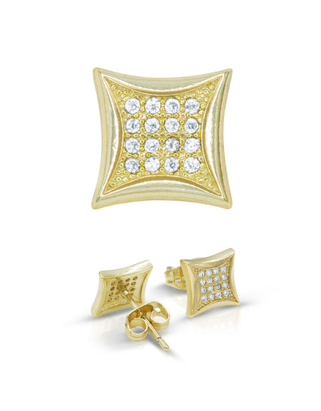 14K gold Filled CZ Square Stud Earrings