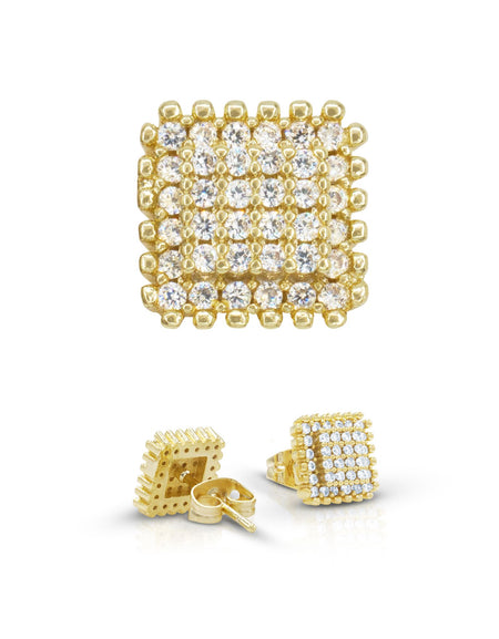 14K gold Filled CZ Square Stud Earrings