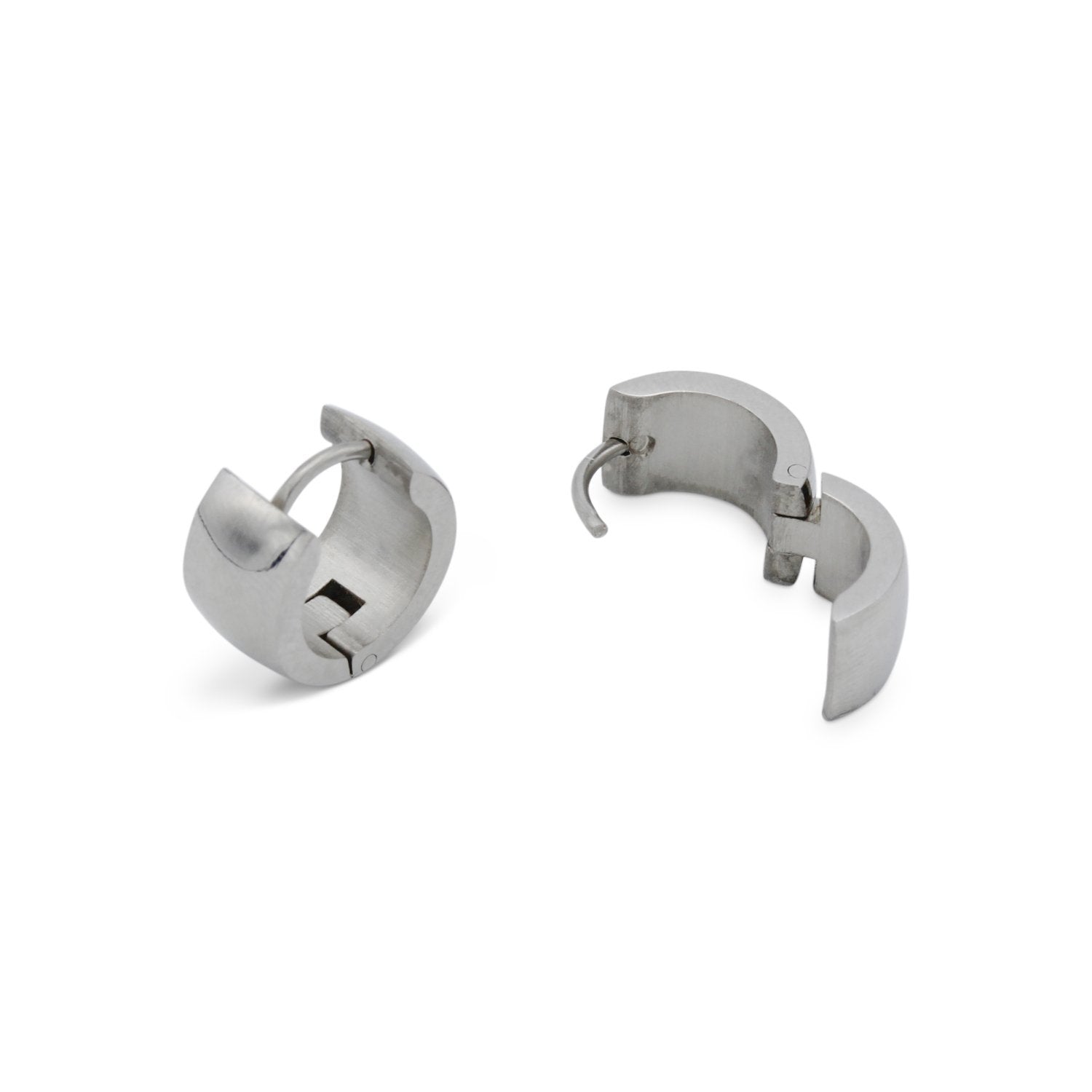 Huggie Hoop Earrings Stainless Steel Cross Design Pattern