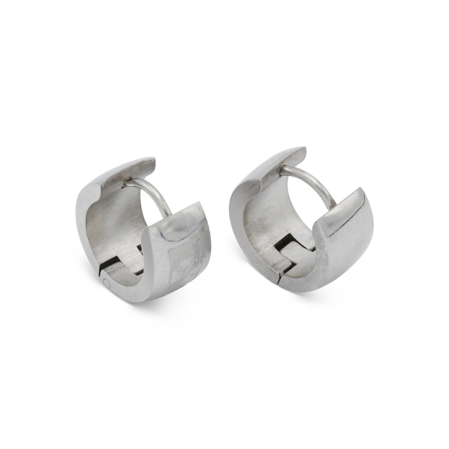Huggie Hoop Earrings Stainless Steel Cross Design Pattern