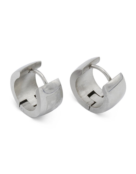 Huggie Hoop Earrings Stainless Steel Cross Design Pattern
