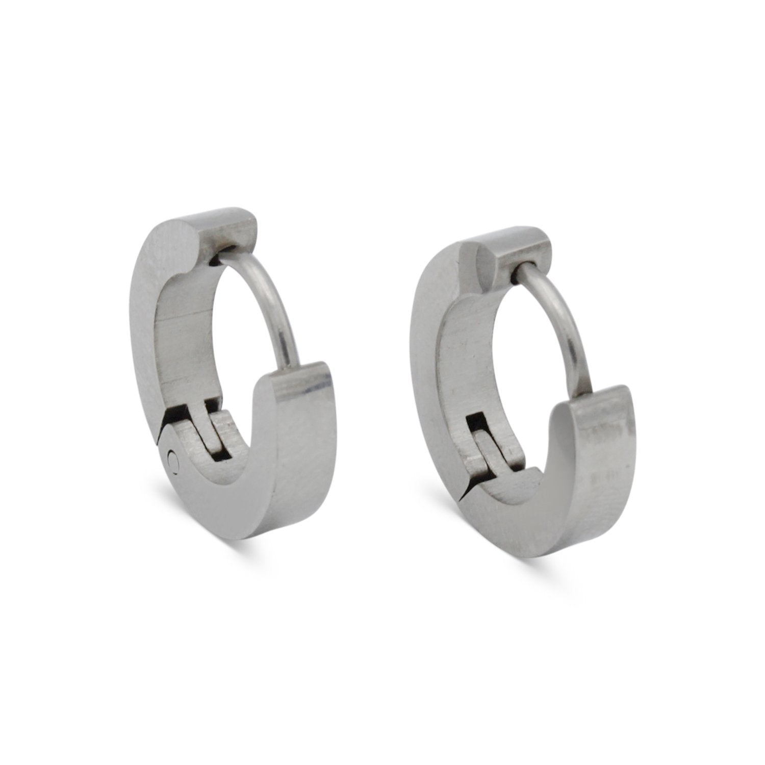Huggie Hoop Earrings Stainless Steel Plain & Rounded Design