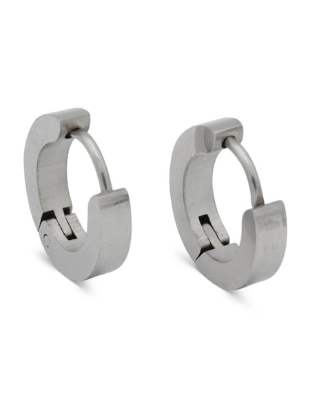 Huggie Hoop Earrings Stainless Steel Plain & Rounded Design