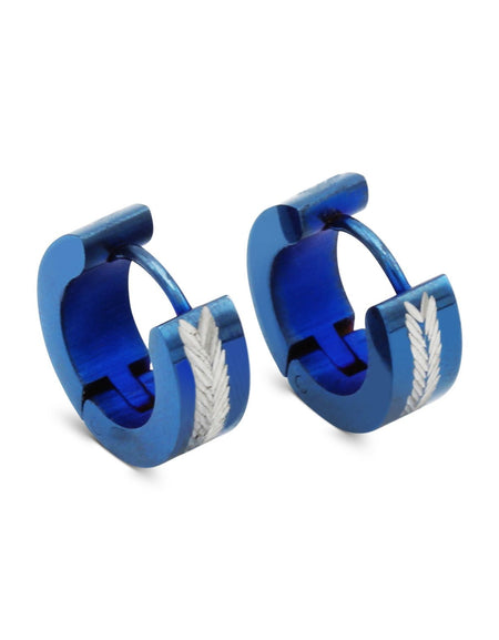 Huggie Hoop Stainless Steel Earrings Blue Designs